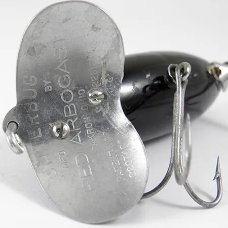 Fred Arbogast Jitterbug Oberflächenköder, Nickel / Schwarz, 14g, #0807