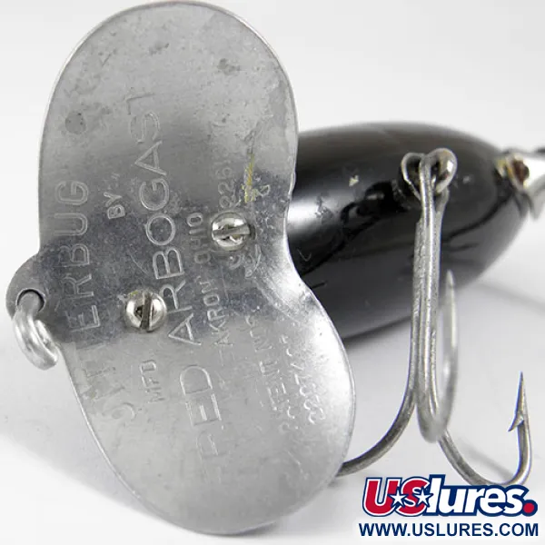 Fred Arbogast Jitterbug Oberflächenköder, Nickel / Schwarz, 14g, #0807