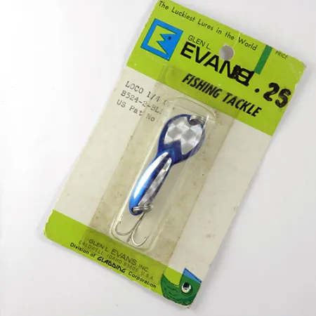 Glen Evans Loco Blinker, Nickel / Blau, 7g, Vintage USA, #0810