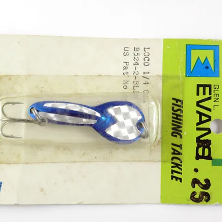 Glen Evans Loco Blinker, Nickel / Blau, 7g, Vintage USA, #0810