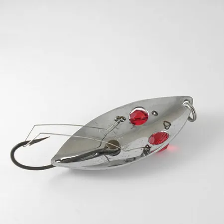 Hofschneider Weedless Red Eye Wiggler Blinker, Nickel/Rot, 25g, #1002