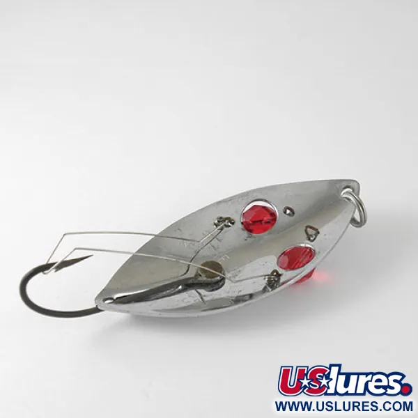 Hofschneider Weedless Red Eye Wiggler Blinker, Nickel/Rot, 25g, #1002