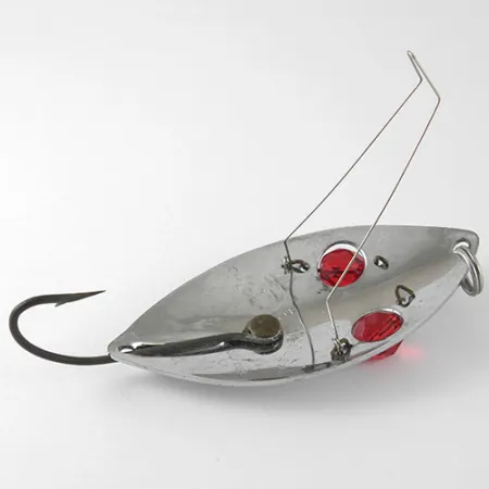 Hofschneider Weedless Red Eye Wiggler Blinker, Nickel/Rot, 25g, #1002