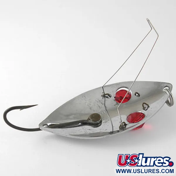 Hofschneider Weedless Red Eye Wiggler Blinker, Nickel/Rot, 25g, #1002