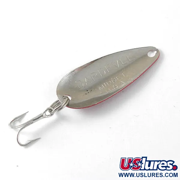 Dardevle Midget Trout Blinker, Rot / Weiß / Nickel, 2,5g, #1027