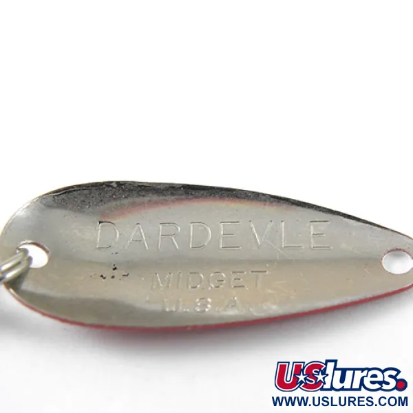 Dardevle Midget Trout Blinker, Rot / Weiß / Nickel, 2,5g, #1027