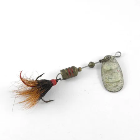 Mepps Comet 1 Dressed Spinner, Nickel / Weiß / Rot, 3,5g, Feder, #1081