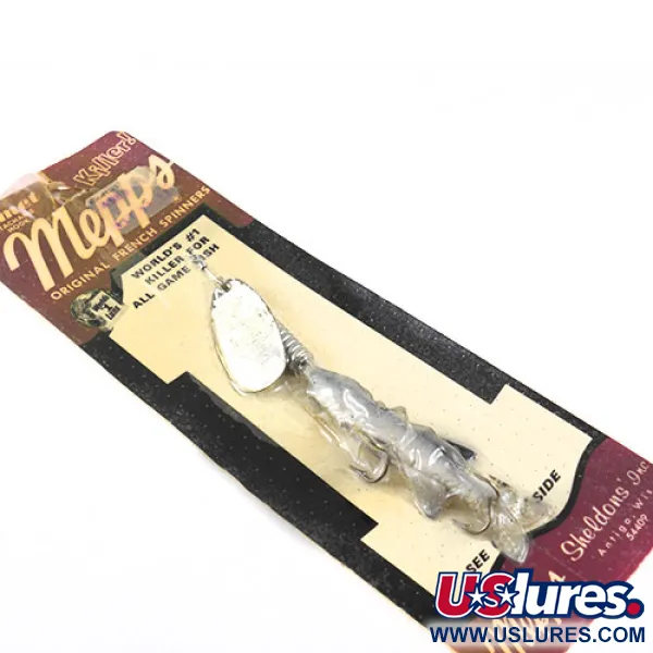 Mepps 3 Comet (with soft bait) Spinner, Nickel, 17g, Vintage, #1093