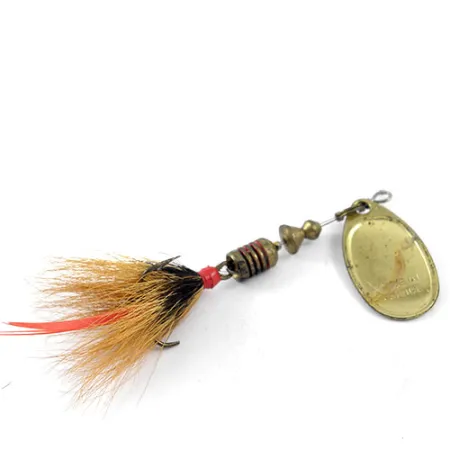 Mepps Aglia 2 dressed Spinner, Messing, 4,7g, Naturhaar-Haken, #1156