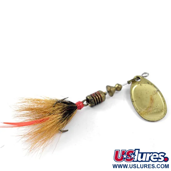 Mepps Aglia 2 dressed Spinner, Messing, 4,7g, Naturhaar-Haken, #1156