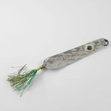 Luhr Jensen Flutter Spoon Blinker, Nickel / Yellow, 4g, Tinsel, #1166