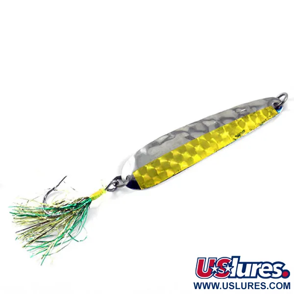 Luhr Jensen Flutter Spoon Blinker, Nickel / Yellow, 4g, Tinsel, #1166
