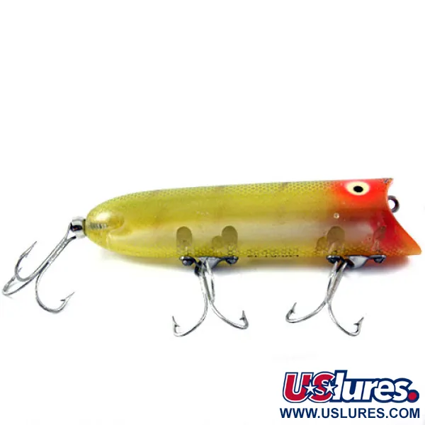 Heddon Lucky 13 Popper, Yellow/Red/Green, 19g, Vintage, #1184