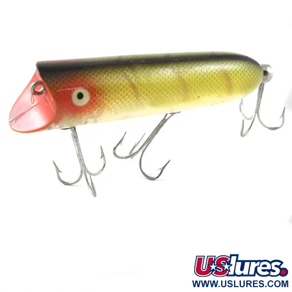 Heddon Lucky 13 Popper, Yellow/Red/Green, 19g, Vintage, #1184