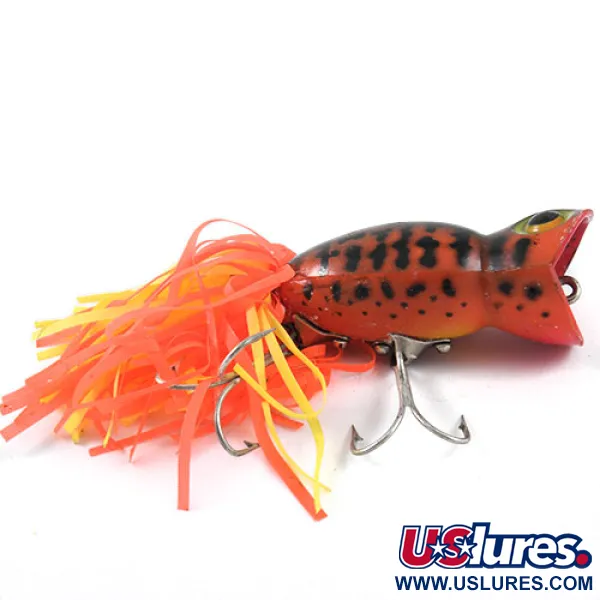 Fred Arbogast Hula Popper Popper, Tiger-Dekor, 14g, Gummifransen, #1189