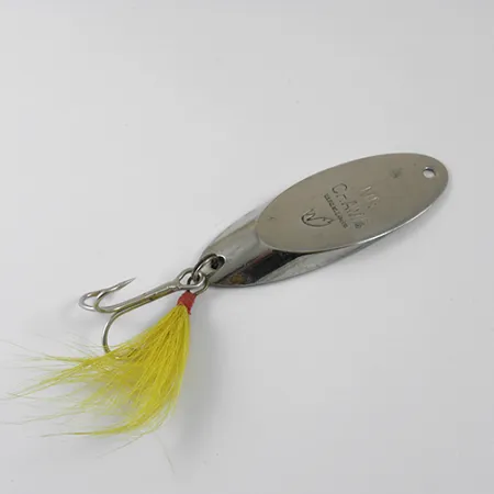 Weber Mr Champ Blinker, Nickel/Gelber Schwanz, 35g, Federdrilling, #1278