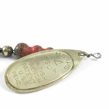 Mepps Aglia 4 Spinner, Messing, 9g, gepunktete Perlen, #1347