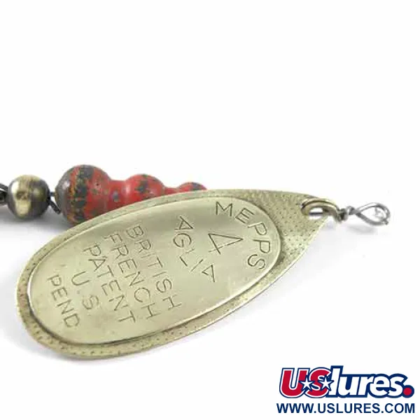 Mepps Aglia 4 Spinner, Messing, 9g, gepunktete Perlen, #1347