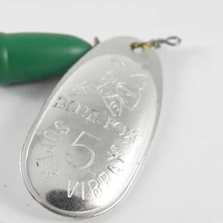 Blue Fox Super Vibrax 5 Spinner, Nickel / Grün, 13g, Vibration, #1504