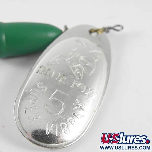 Blue Fox Super Vibrax 5 Spinner, Nickel / Grün, 13g, Vibration, #1504