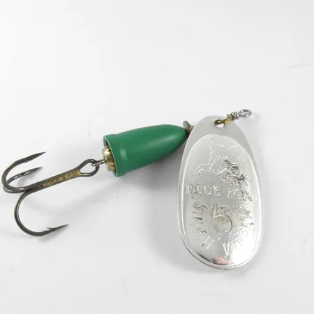 Blue Fox Super Vibrax 5 Spinner, Nickel/Grün, 13g, Glockenkörper, #1505