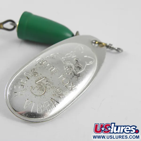 Blue Fox Super Vibrax 5 Spinner, Nickel/Grün, 13g, Glockenkörper, #1505