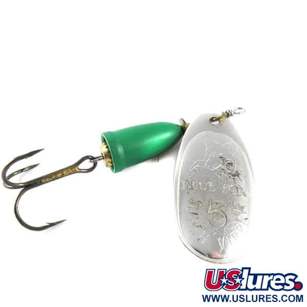 Blue Fox Super Vibrax 5 Spinner, Nickel/Grün, 13g, Glockenkörper, #1505