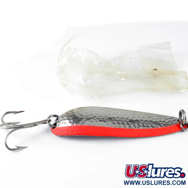 Luhr Jensen Krocodile Blinker, Nickel/Orange, 28g, Hammerschlag, #1531