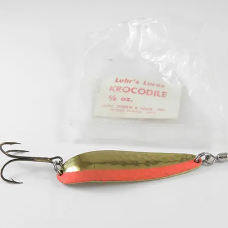 Luhr Jensen Krocodile Blinker, Hammerschlag Gold/Rot, 21g, #1534