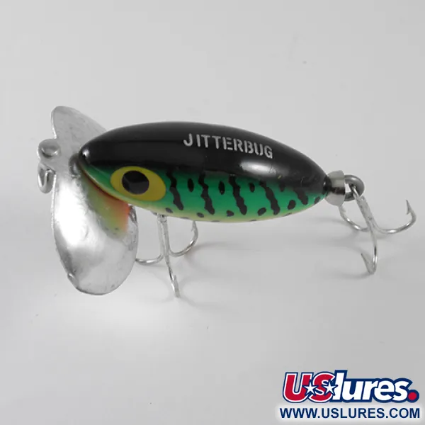 Fred Arbogast Jitterbug Oberflächenköder, Fire Tiger, 7g, Metall, #1570
