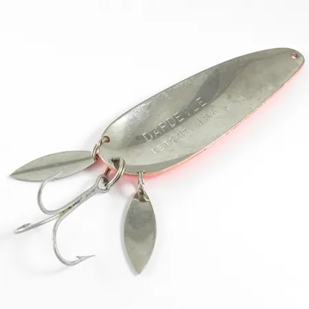 Eppinger Dardevle Klicker Blinker, Fluo Orange/Nickel, 28g, Doppelblatt, #1599