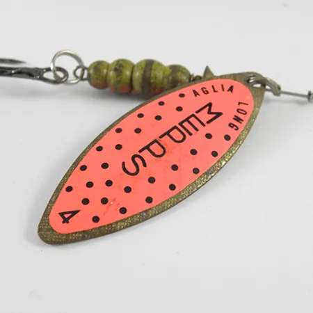 Mepps Aglia Long 4 Spinner, Messing/Orange, 17g, Weidenblatt, #1703