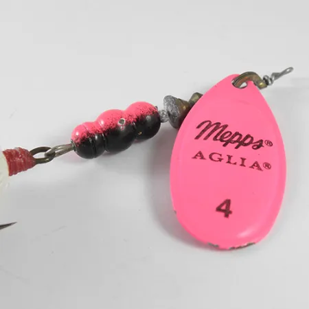 Mepps Aglia 4 dressed Spinner, Fluorescent Pink, 10g, Federdrilling, #1755