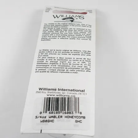 Williams Wabler W60 Blinker, Gold (vergoldet), 21g, Wabenmuster, #1763