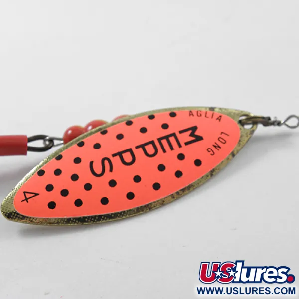 Mepps Aglia Long 4 Spinner, Messing / Orange, 17g, Weidenblatt, #1825