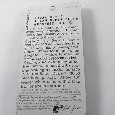 Luhr Jensen Super-Duper 502 Blinker, Gold / Rot, 2,5g, #1878