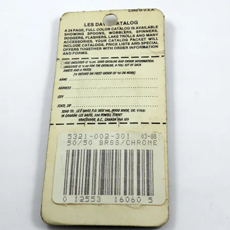 Les Davis Canadian Wonder Blinker, Nickel/Gold, 7g, 50/50 Optik, #1884