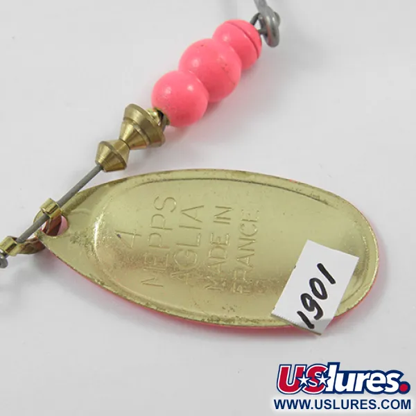 Mepps Aglia Hot Pink 4 Spinner, Pink / Gold, 9g, Einzelhaken, #1901