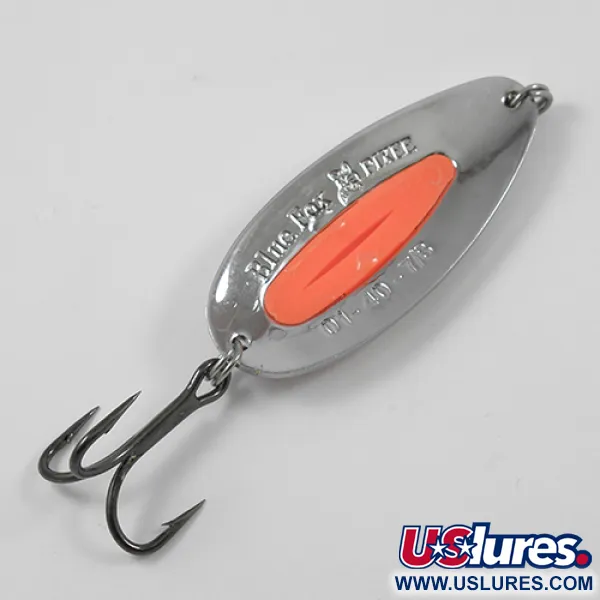 Blue Fox Pixee Blinker, Nickel/Orange, 21g, Lachsei-Einsatz, #1904