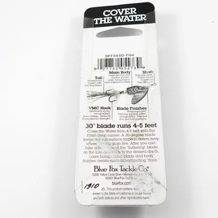 Blue Fox Flash Deep Runner, Regenbogen, 3,3g, VMC-Haken, #1910