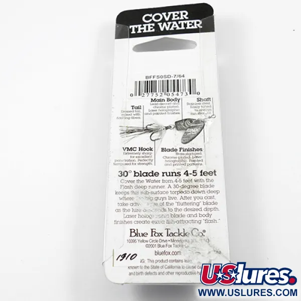 Blue Fox Flash Deep Runner, Regenbogen, 3,3g, VMC-Haken, #1910