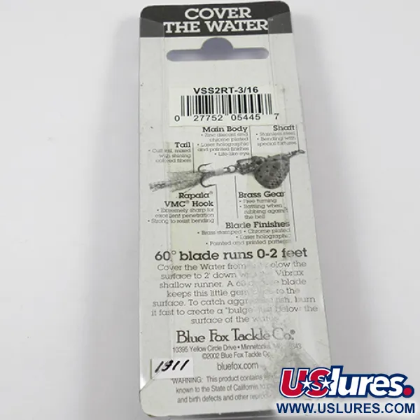 Blue Fox Vibrax Shallow Spinner, Rainbow, 8g, Flachläufer, #1911