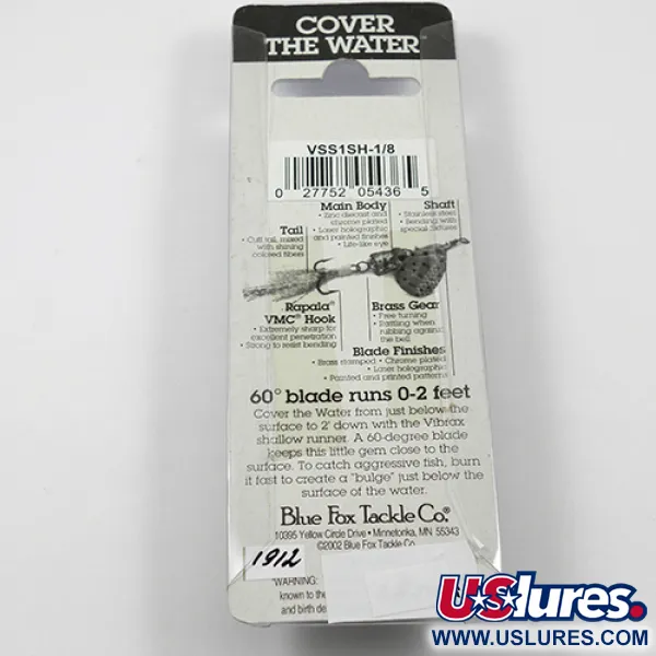 Blue Fox Vibrax Shallow Spinner, Regenbogen, 5g, Flachläufer, #1912