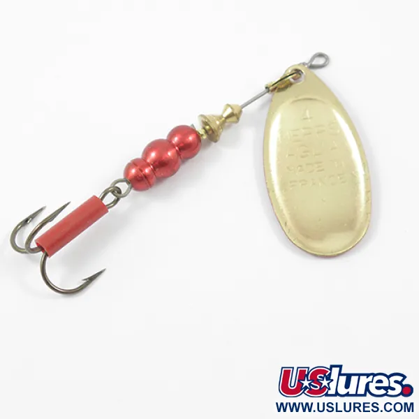 Mepps Aglia Platinum 4 Spinner, Rot Metallic, 9g, Rote Hülse, #1915