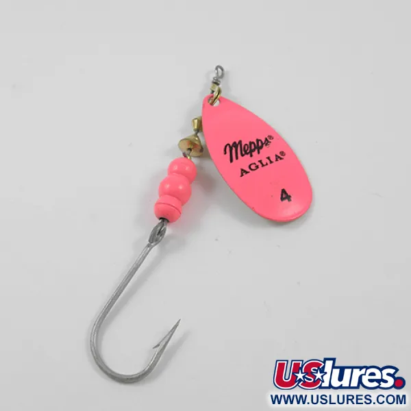 Mepps Aglia Hot Pink 4 Spinner, Pink / Gold, 9g, Einzelhaken, #1922