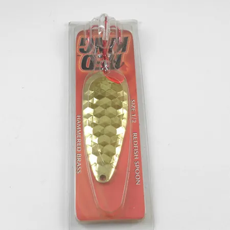 Worth Red King Spoon Blinker, Messing gehämmert, 17g, Salzwasser, #1941