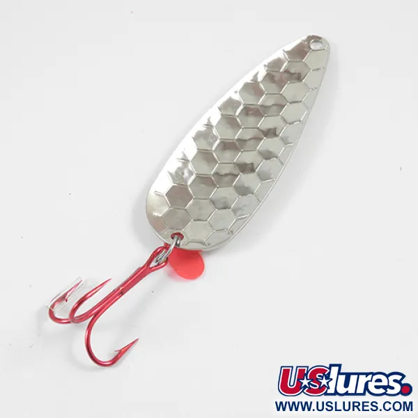 Worth Red King Spoon Blinker, Gehämmerter Nickel, 17g, USA, #1942