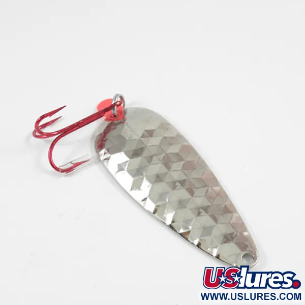 Worth Red King Spoon Blinker, Gehämmerter Nickel, 17g, USA, #1942