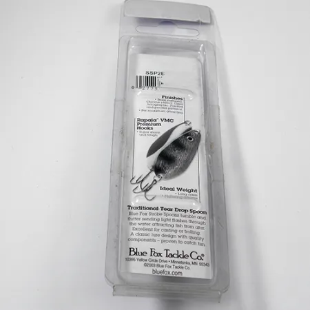 Blue Fox Strobe Tear Drop Blinker, Schwarz/Weiß, 11g, VMC Haken, #1979