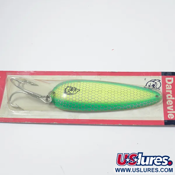 Eppinger Dardevle Blinker, Neongrün/Gelb, 28g, Honigwabenmuster, #1980